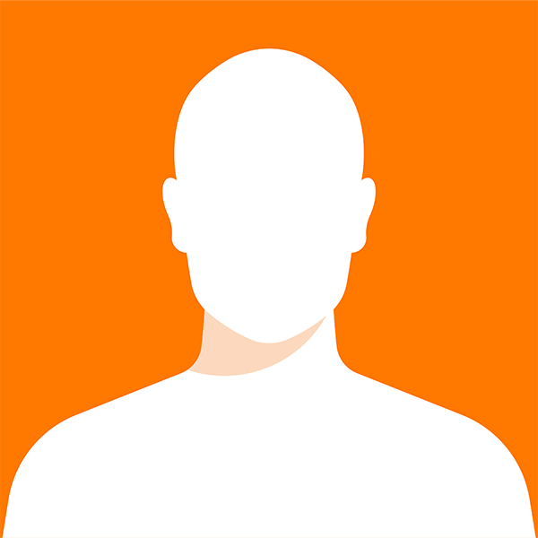 Ansiktsprofil med orange bakgrund