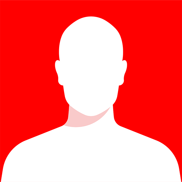 Bild på ansiktsprofil med röd bakgrund