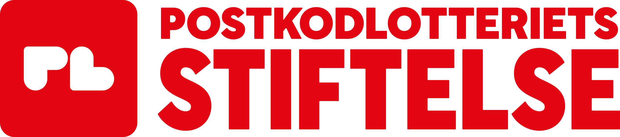 Logotyp för postkodlotteriets stiftelse, som finansierar Våldsmottagningen