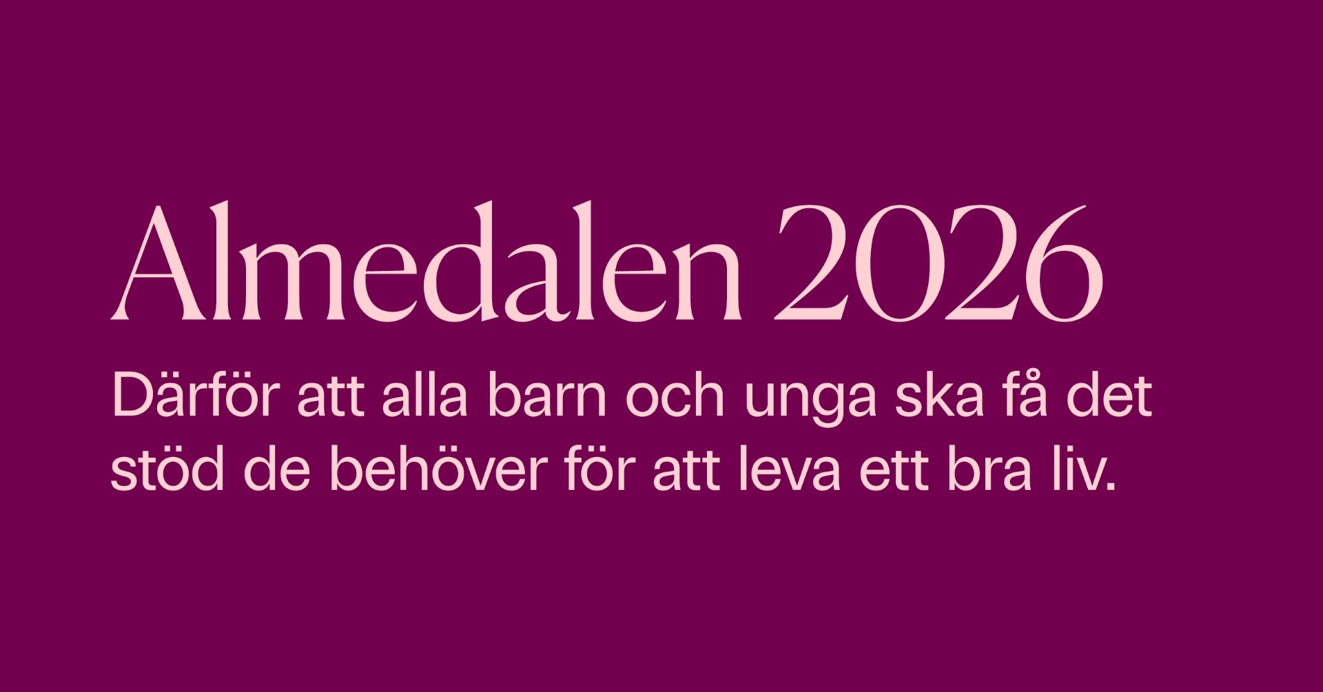 text "Almedalen 2026" på en vinröd bakgrund.